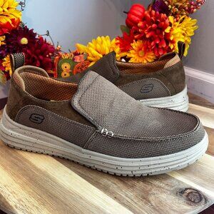 Skechers Men's Proven - Renco Slip-On Casual Sneakers Sz 11 Brown Breathable